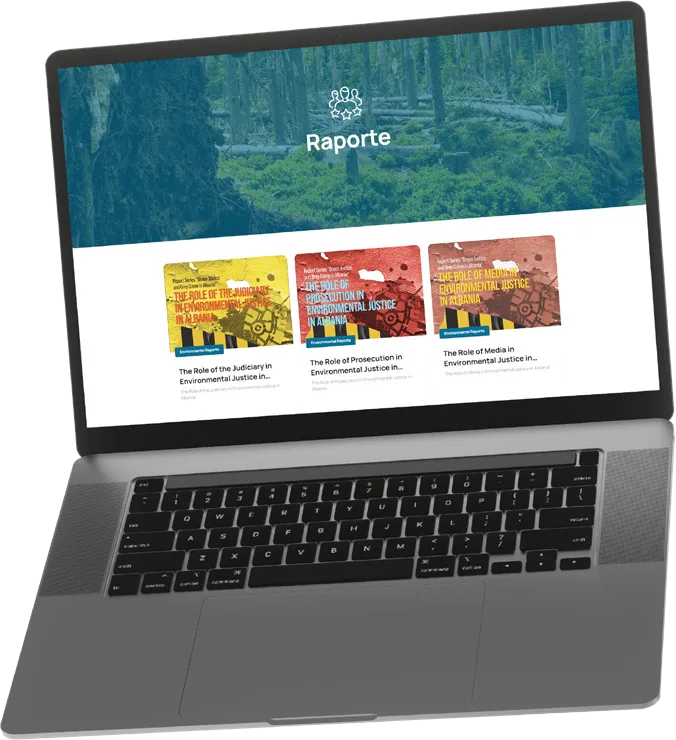 The EJA reports page on a laptop